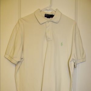 Cream color Polo shirt with green horse